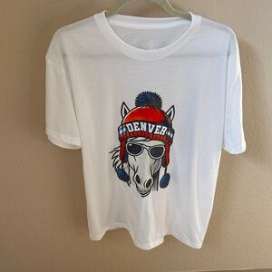 White T-Shirt with Horse Graphic